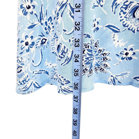 Blue Floral Spaghetti Strap Halter mini Dress Women By Iris Basic Size Medium - Picture 8 of 8